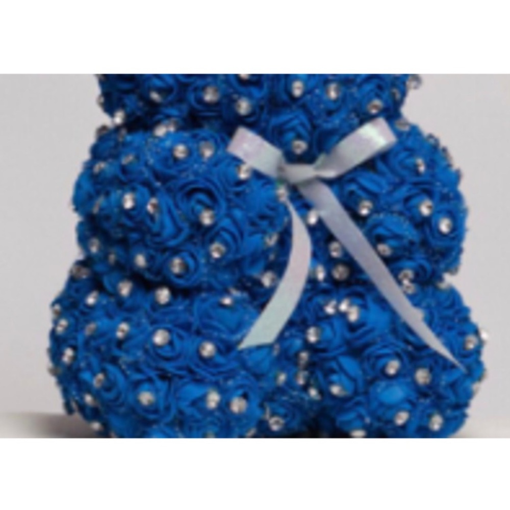 Handmade Bear with Roses and Rhinestones - Picture 2 of 11